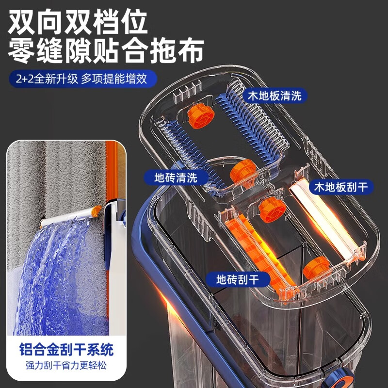 平板拖把 超细纤维吸水拖布 可替换头 轻便不弯腰